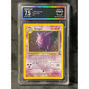1999 Gengar #5 Pokémon Fossil Holo ArenaClub Graded NM+ 7.5